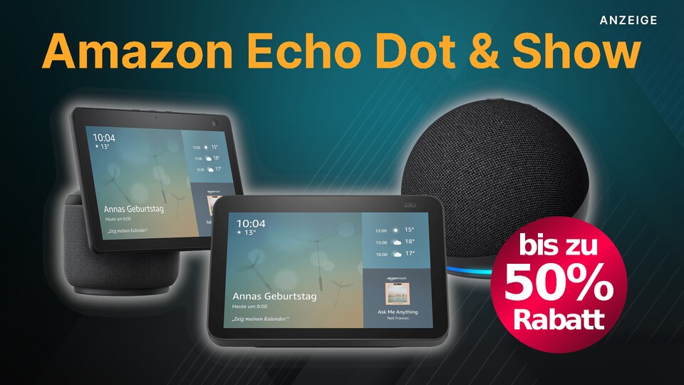 Bei Amazon gibt es gerade sowohl den Echo Dot als auch den Echo Show in verschiedenen Varianten im Angebot.