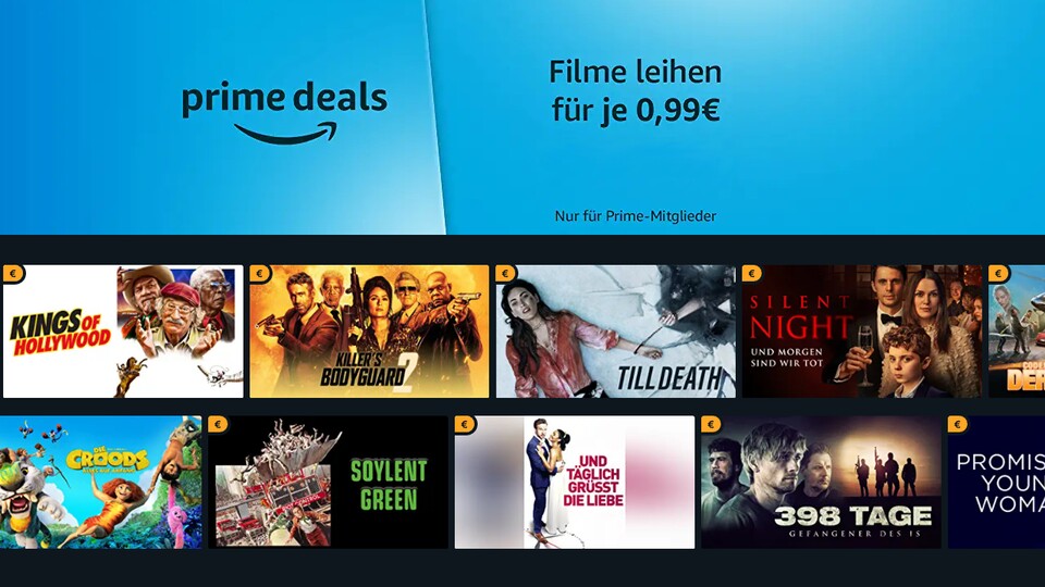 Prime-Mitglieder können am Wochenende bei Amazon aktuelle Filme für nur 0,99 Euro ausleihen.