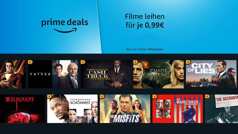 Mit einem Prime-Abo könnt ihr an diesem Wochenende bei Amazon wieder aktuelle Filme für 0,99 Euro leihen.