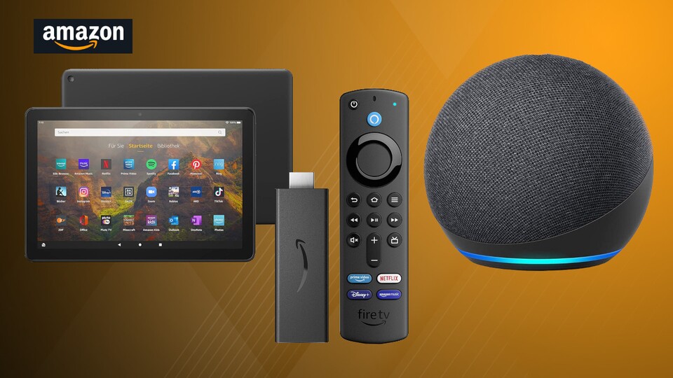 Bei Amazon bekommt ihr für ein paar Tage Eigenmarken wie Fire TV Sticks, Fire Tablets und Echo-Lautsprecher im Angebot.