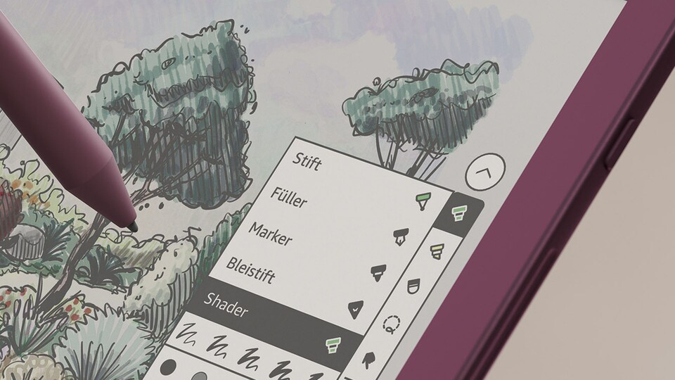 Es stehen euch bei Zeichnungen verschiedene Zeichenstile und Stiftstärken zur Verfügung.