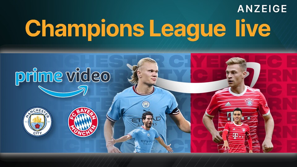 Am Dienstagabend könnt ihr Manchester City gegen Bayern München live bei Amazon im Stream sehen, wenn ihr ein Prime-Abo habt.