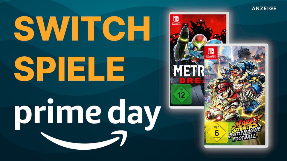 Für die Nintendo Switch könnt ihr im Amazon Prime Day unter anderem Mario Strikers: Battle League Football und Metroid Dread günstig bekommen.