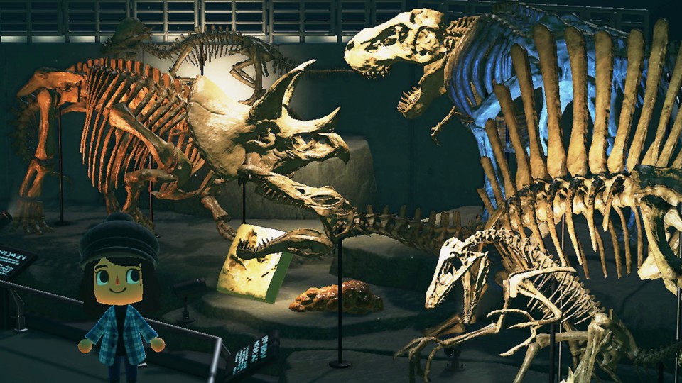 Eigentlich befinden sich die Dinosaurier im Museum.