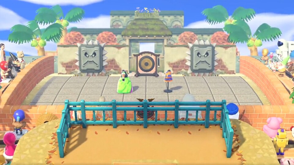 Hier seht ihr die Martial Arts-Arena, die ein Dragon Ball-Fan auf seiner Animal Crossing-Insel gebaut hat.