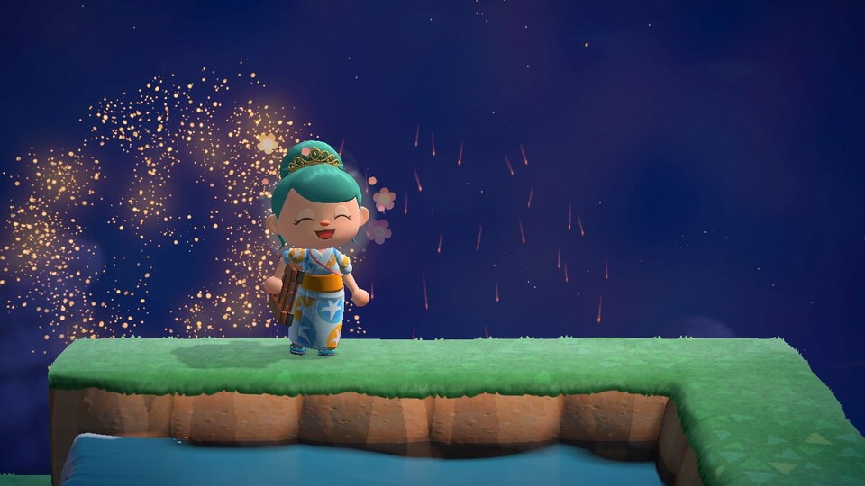 Jeden Sonntag im August können wir in Animal Crossing: New Horizons ein Feuerwerk entzünden.
