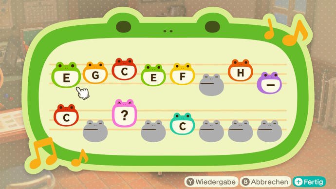 Animal Crossing: New Horizons lässt euch eine eigene Inselmelodie komponieren (oder vorgefertigte übernehmen).