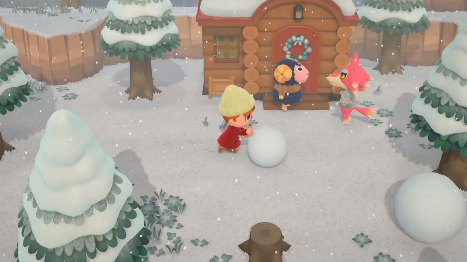 Was hat sie bloß mit diesem riesigen Schneeball vor?