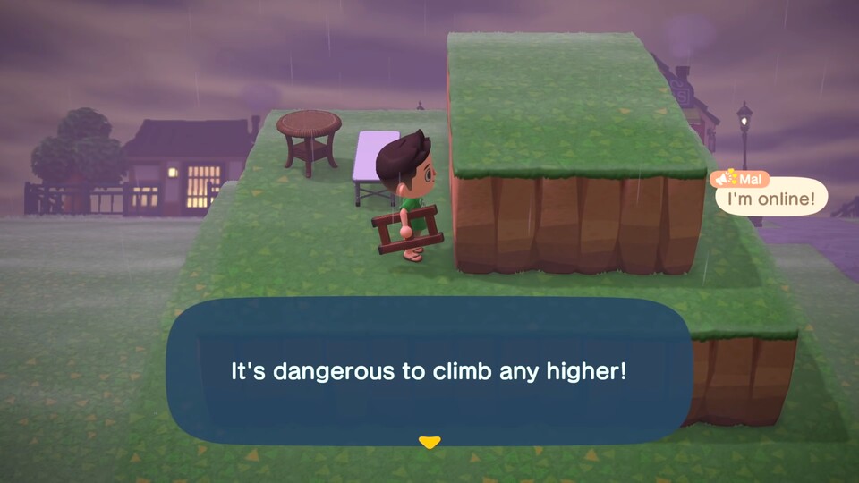 OBACHT! Wer in Animal Crossing: New Horizons hoch hinaus will, tut das auf eigene Gefahr.