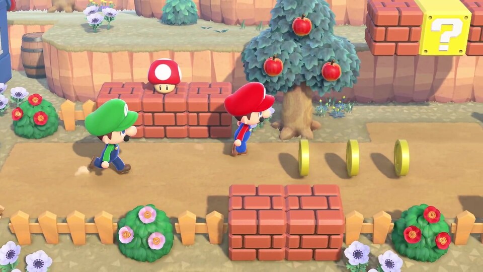 Wer will, kann die eigene Animal Crossing New Horizons-Insel ganz im Glanz von Super Mario Bros. erstrahlen lassen.