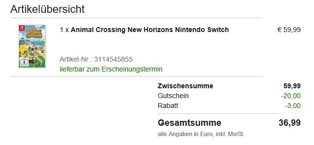 Animal Crossing im OTTO Angebot kaufen