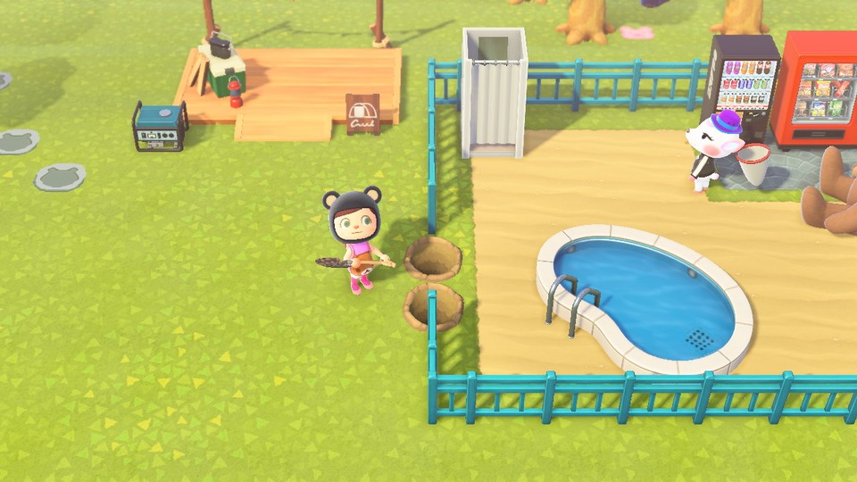 Nicht nur meine Sims sperre ich im Pool ein. Aber Hey: Immerhin hat Vroni Snackautomaten.