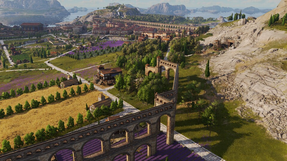 Anno 117 entführt euch in eine malerische Version der römischen Antike.