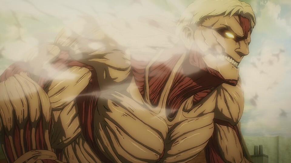 Der Gepanzerte Titan hat eine unglaublich harte Schutzschicht. (© Hajime Isayama, Kodansha WIT Studio)
