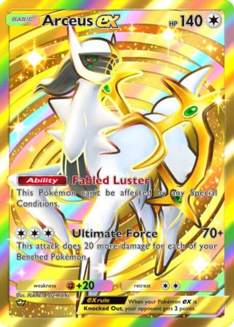 Arceus ex aus Pokemon TCG Pocket in der Gold-Kronen-Variante.