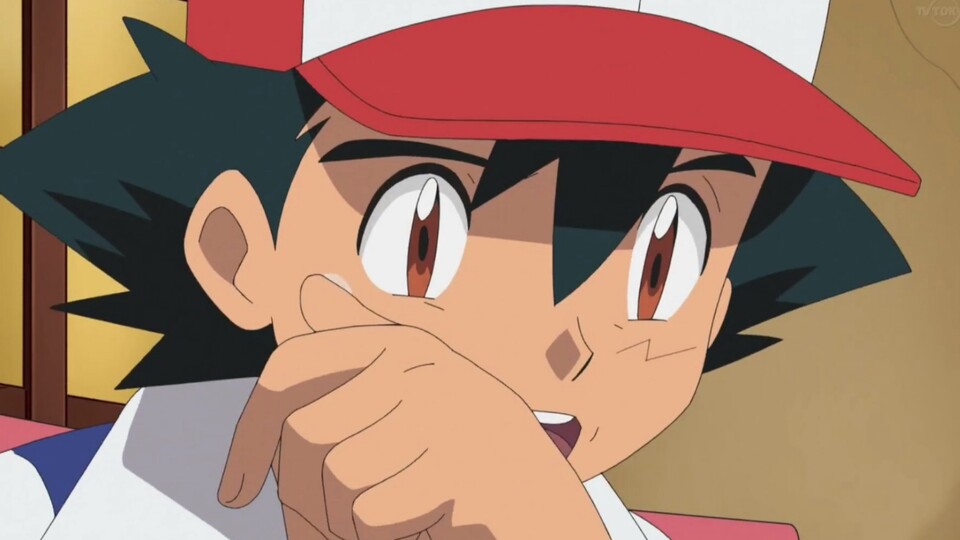 Ash ist traurig darüber, dass er seinen Vater nach so langer Zeit nicht zu Gesicht bekommen und verpasst hat. (Bild: © Team Kato)