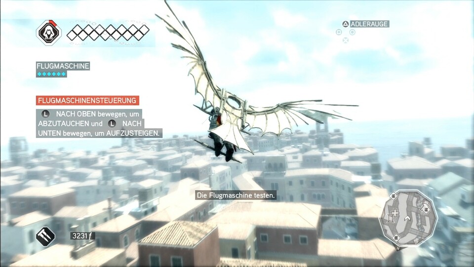 Assassin's Creed 2: In Venedig werdet ihr zum Testpiloten von Leonardo Da Vincis Flugapparat. 