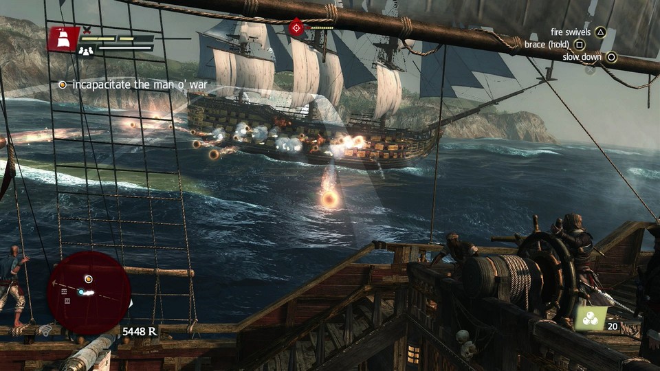 Die Seeschlachten gehören zu den Highlights des Spiels – vor allem die Duelle gegen Kriegsschiffe.