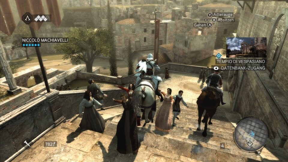 In Brotherhood darf Ezio erstmals das Pferd ins Innere der Stadt mitnehmen. [360]