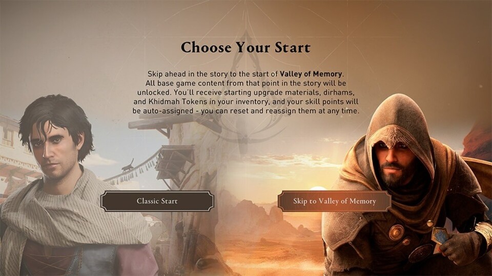 Beim Start eines neuen Spiels könnt ihr optional direkt zum DLC springen.