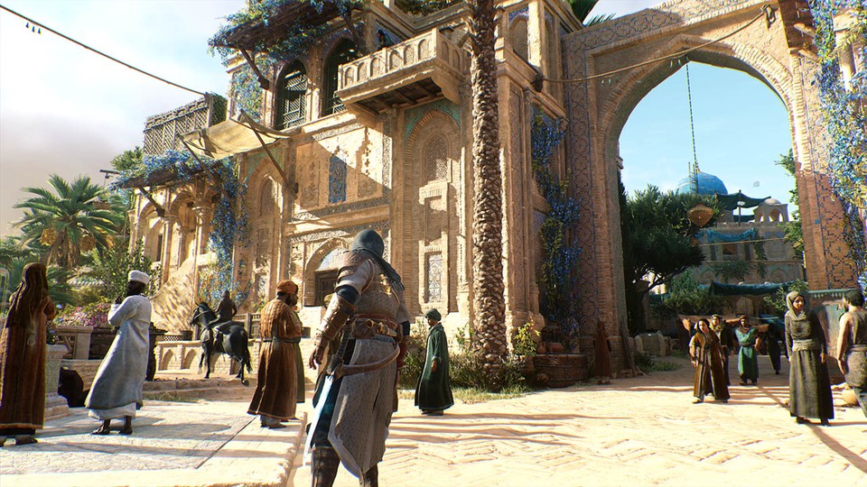 Glaubwürdige Schatten, tolle Texturen, detaillierte Steinfassaden – die Grafik in Assassins Creed: Mirage ist nicht übel!