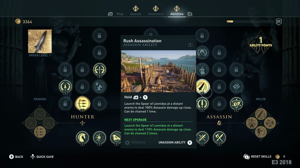 Der Skilltree von Assassin's Creed: Odyssey