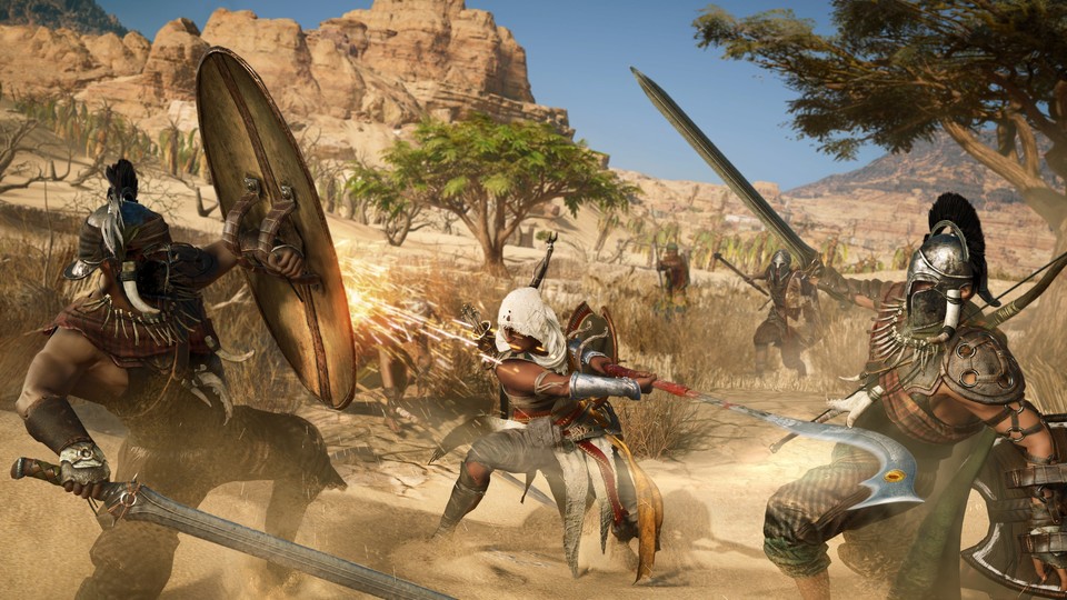 Assassin's Creed: Origins ändert einiges am Kampfsystem: Es gibt zum Beispiel Bosskämpfe und Arenen.
