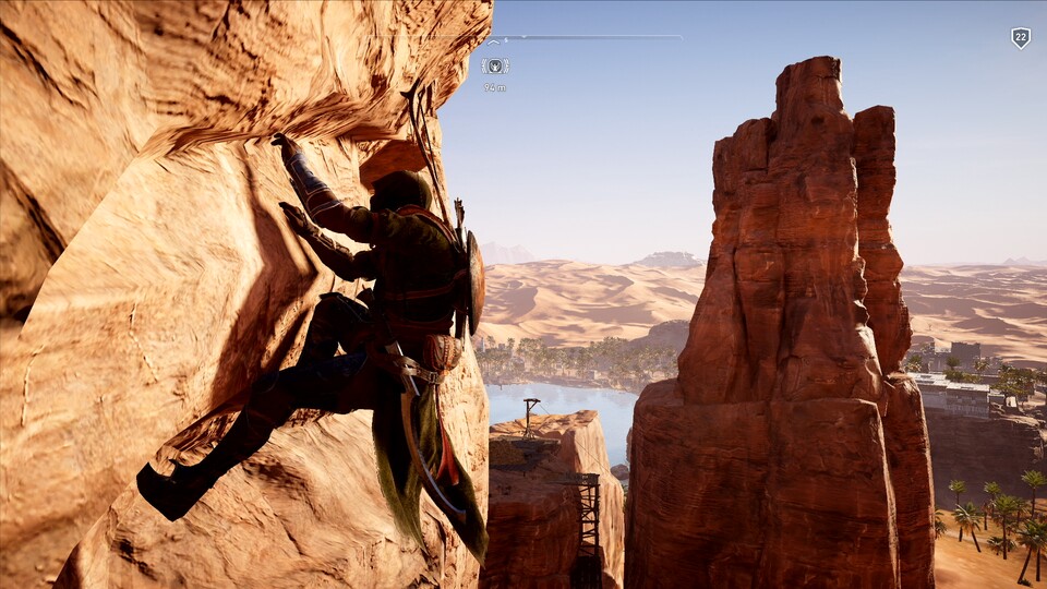 Assassin's Creed: Origins ließ uns nicht nur prachtvolle Gebäude, sondern auch Felsen erklimmen.
