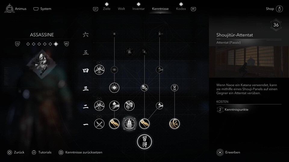 Im Assassinen-Skilltree sind vor allem die Attentatstypen wichtig.