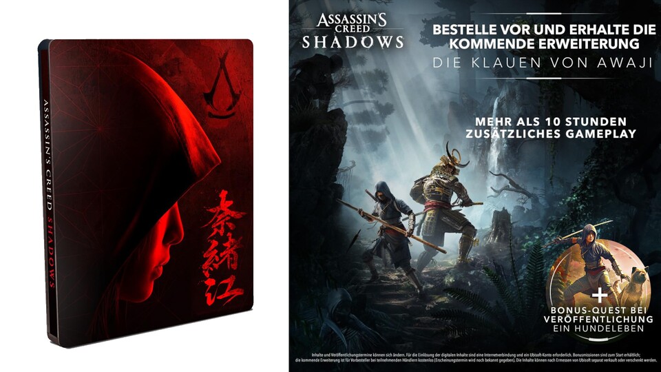 Neben dem Steelbook gibt es für Vorbesteller von Assassins Creed Shadows auch noch In-Game-Boni.