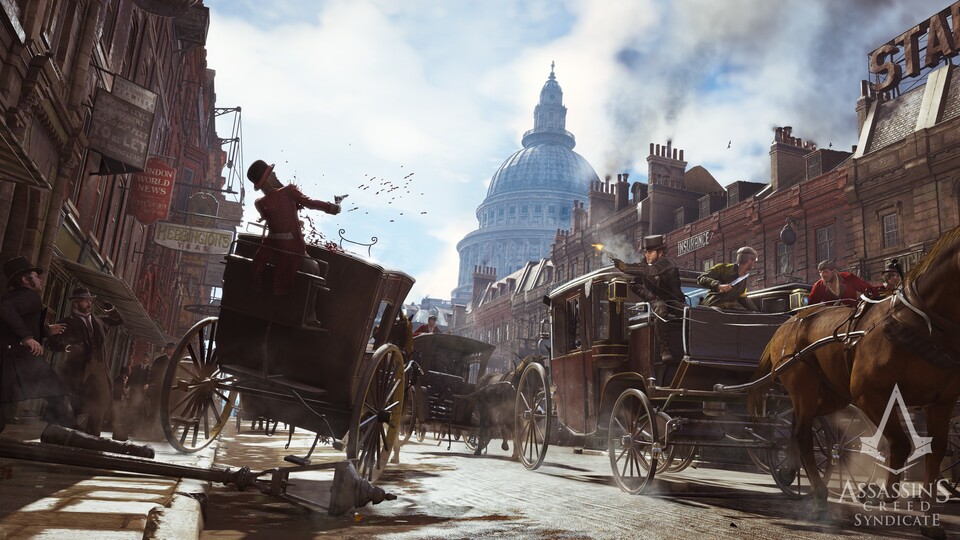 In Assassin's Creed Syndicate können wir mit Kutschen fahren.