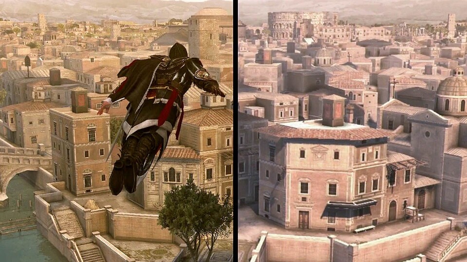 Assassins Creed: The Ezio Collection - PS4-Remaster und PS3-Original im Grafikvergleich