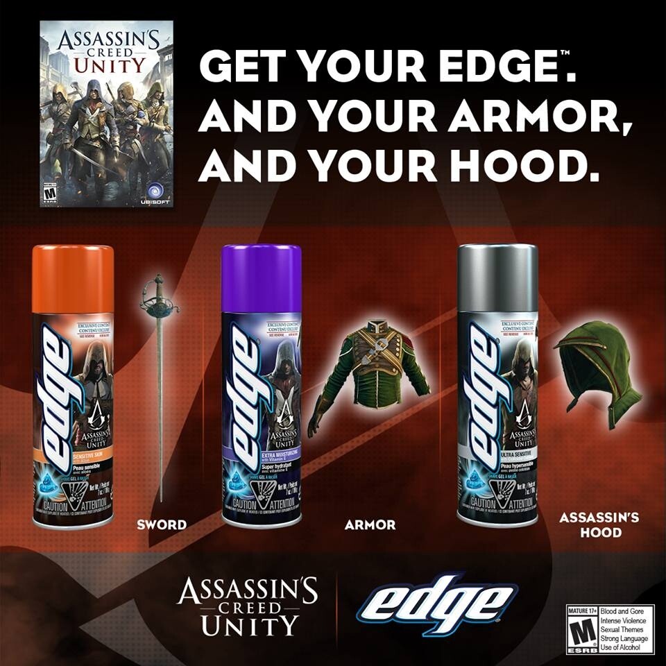 Insgesamt drei unterschiedliche DLC-Gegenstände für Assassin's Creed Unity liegen den Produkten eines Rasiergelherstellers bei.