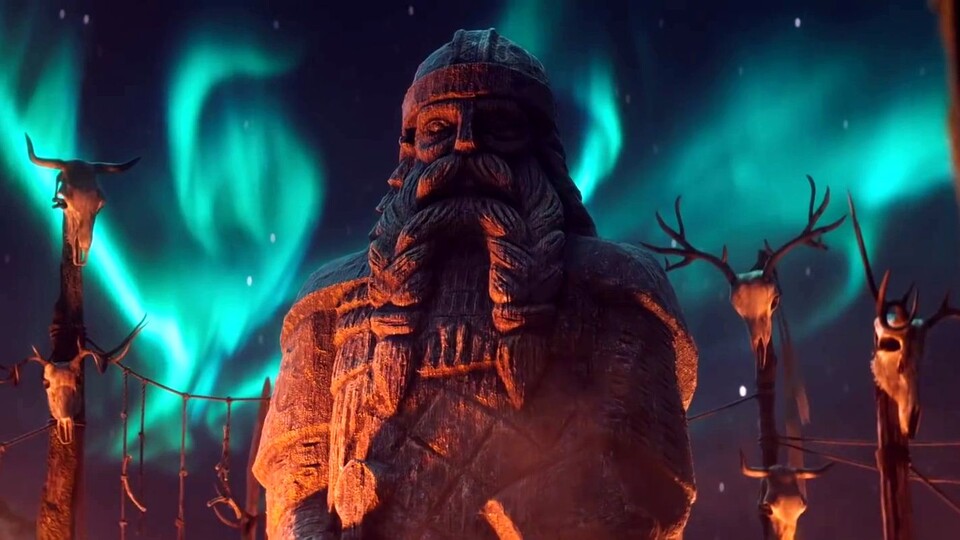 Assassin's Creed Valhalla schöpft außerdem aus dem Fundus der Nordischen Mythologie. Wikinger*innen stellen Odins-Statuen auf, oder kämpfen eben gegen übernatürliche Feinde.