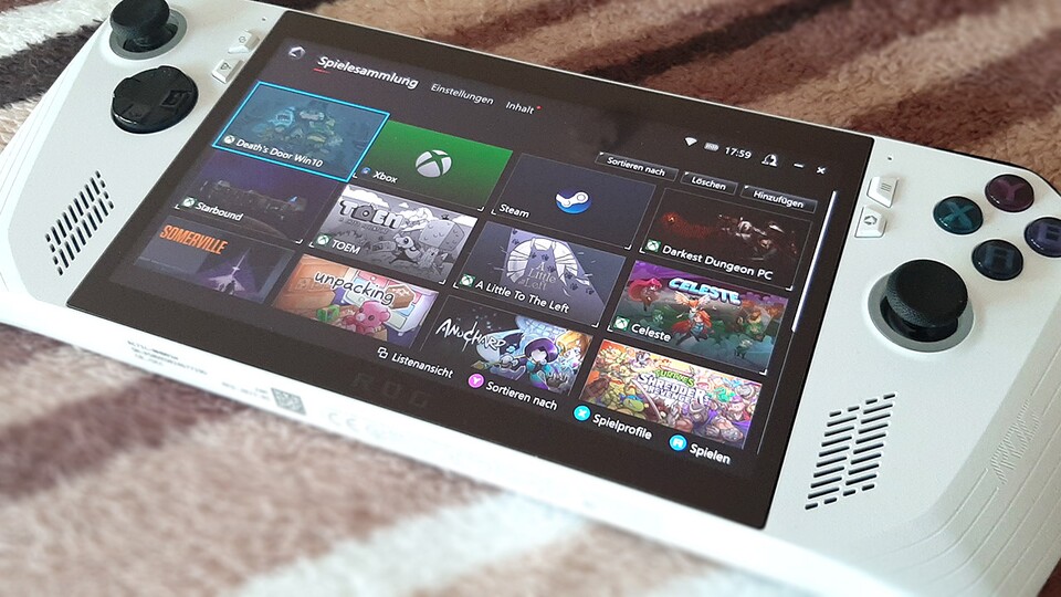 Durch Windows 11 habt ihr mit dem Asus ROG Ally Zugriff auf so ziemlich alle PC-Spieleplattformen und auch sonst eine riesige App-Auswahl.