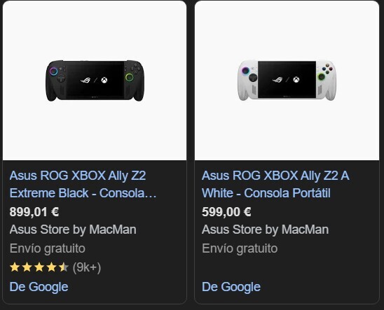 Die Einträge mit Preis aus dem Asus Store. (Bildquelle: 3djuegos.com)
