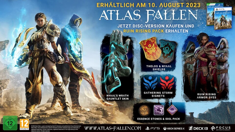 Hier seht ihr die Preorder-Boni von Atlas Fallen im Überblick.