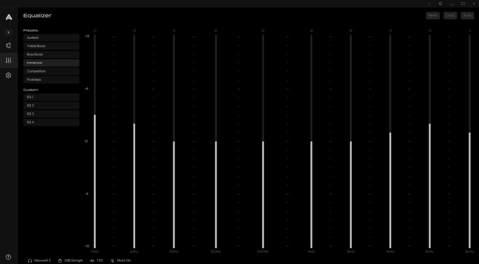 In der Audeze-App stehen sechs Presets zur Verfügung, zusätzlich zu vier benutzerdefinierten Profilen. Für mich klang Immersive und Bass Boost am besten. (Bildquelle: Nele Wobker GameStar Tech)