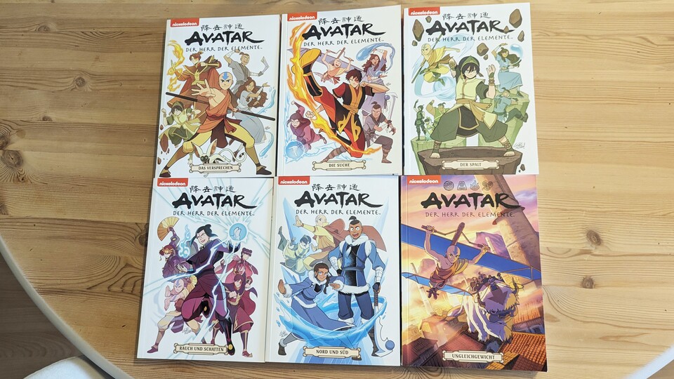 Alle wichtigen Charaktere aus Avatar dürfen einmal im Zentrum des Covers stehen.