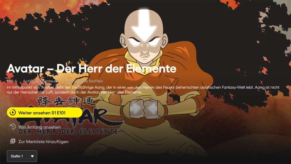 Avatar auf Pluto TV