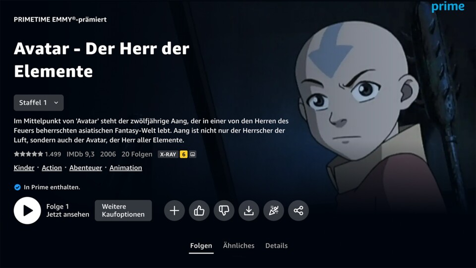 Avatar auf Amazon Prime Video