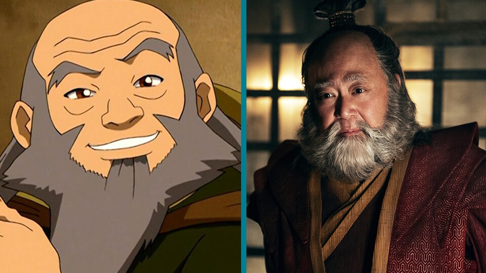 So sieht Iroh im Cartoon und in der Netflix-Serie aus. (Bild: NickelodeonNetflix)