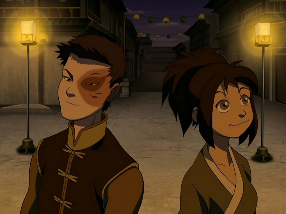 Hier seht ihr Jin mit Zuko in einer der Episoden aus der zweiten Staffel Avatar: The Last Airbender.