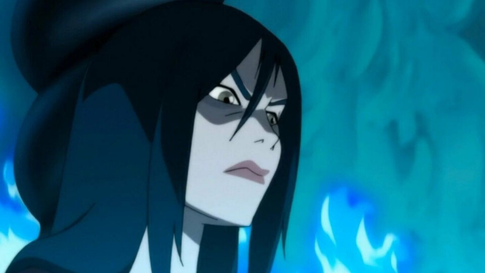 Azula verliert langsam ihren Verstand und ihr blaues Feuer wird intensiver. (Bild: © Nickelodeon)