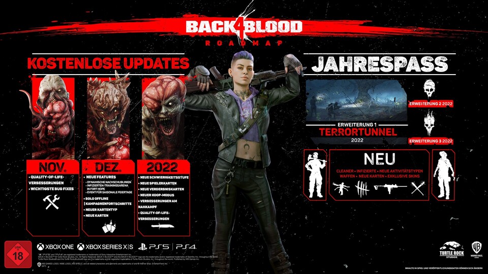 Die offizielle Roadmap zu Back 4 Blood.