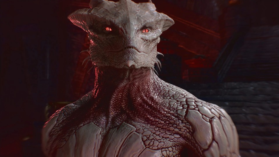 Ihr könnt einen vorgefertigten Dragonborn-Dark Urge-Charakter in Baldurs Gate 3 spielen.