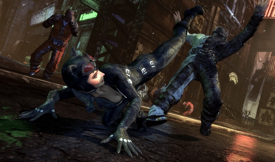 Alternativ zu Batman schlüpft man in einigen Abschnitten auch in den Lederdress von Catwoman.