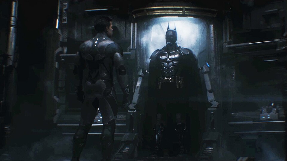 Zu Beginn des Spiels trägt Batman noch den alten Anzug. Erst im späteren Verlauf rüstet die Fledermaus zur neuen Panzerung auf.