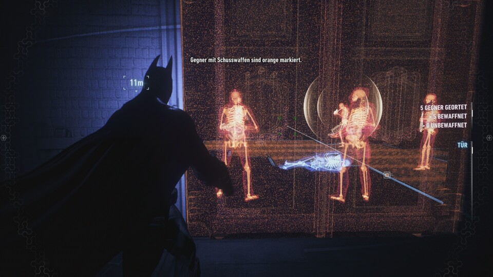 Der Detektivmodus darf in einem Arkham-Spiel natürlich nicht fehlen - ohne ihn wäre Batman schnell eine tote Fledermaus.