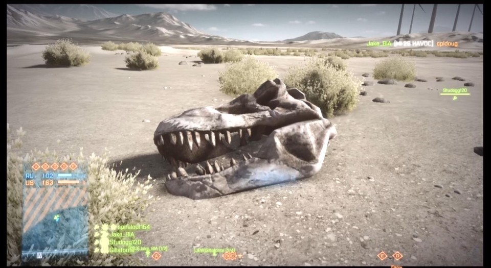 Dieser T-Rex-Schädel ist im DLC »End Game« für den Shooter Battlefield 3 zu finden.